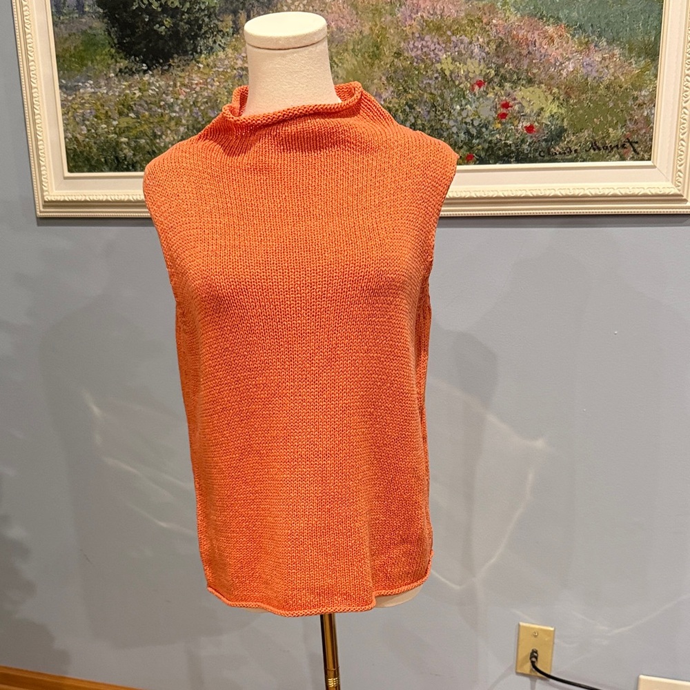 Eileen Fisher Vibrant Orange Knit Top